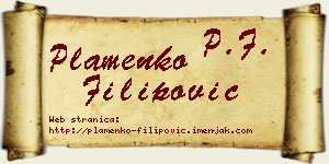 Plamenko Filipović vizit kartica